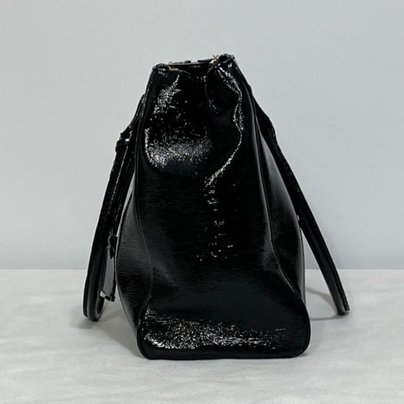 KATE SPADE New York Tri-Compartment Black Textured Patent Leather Tote - Picture 13 of 16